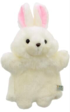 Cute Brand White Bunny Hand Puppet Plush Nature & Farm Collection Fluffy Rabbit